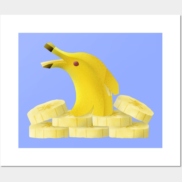 Banana dolphin Wall Art by CleanRain3675